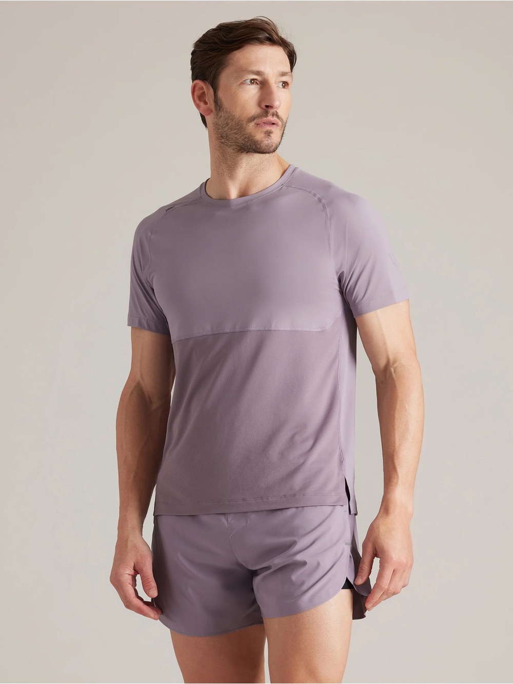 Rhone Extra Mile Short Sleeve Tee in Gray Stone